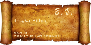 Brtyka Vilma névjegykártya